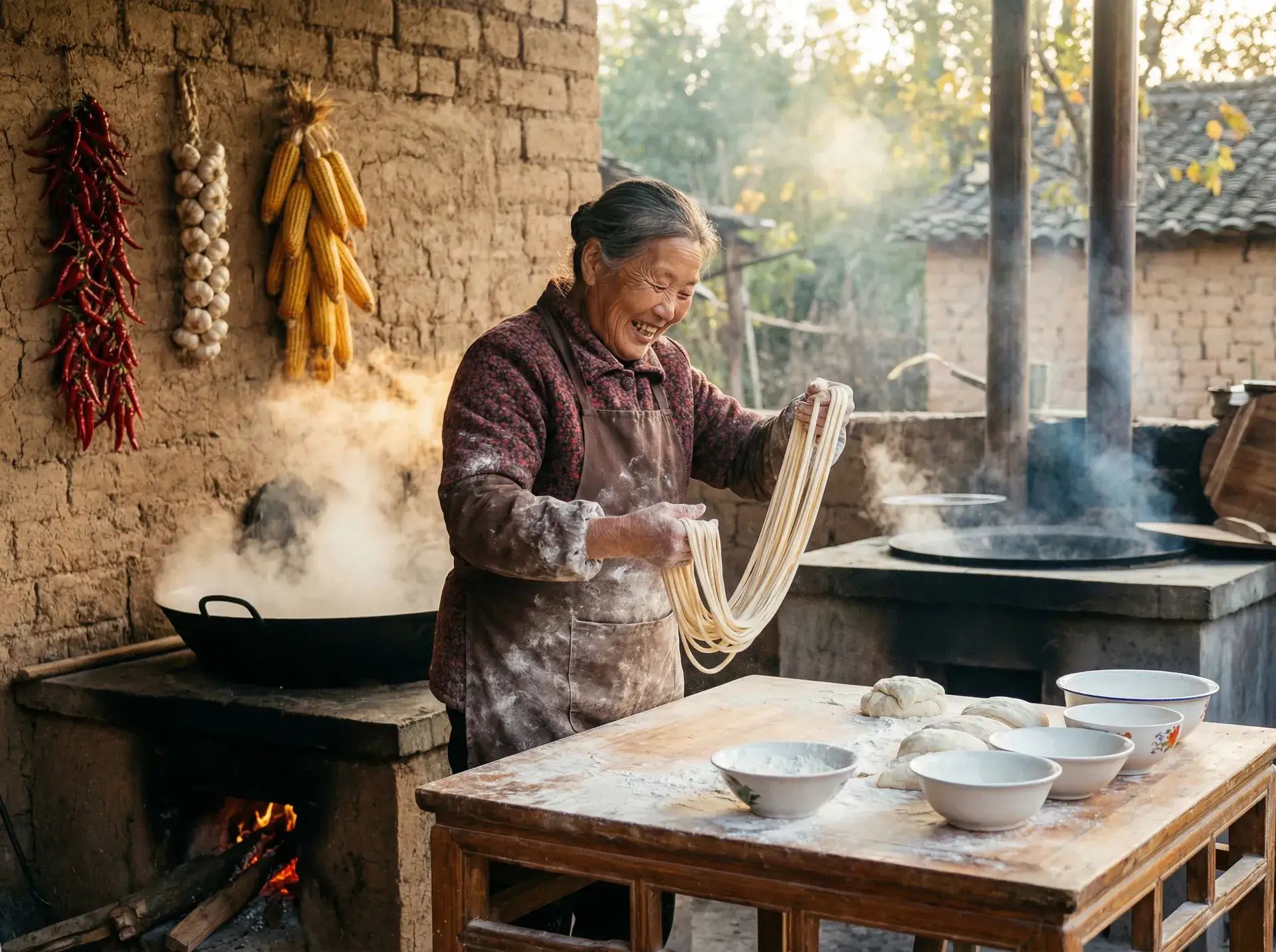 农家大嫂手擀面 - 不再是朋友的夜晚2 乡村美食